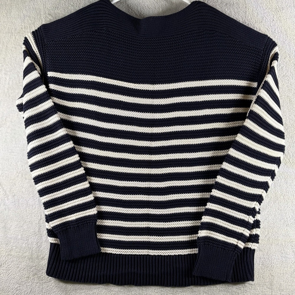 Lauren Ralph Lauren Womens XL Navy Cream Striped Knit Sweater Pullover RL